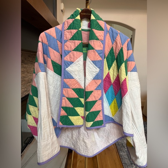*STUNNING* NWOT Lady Lancaster Aunt Ethel Quilted Jacket One Size Pastel Spring - Picture 1 of 8